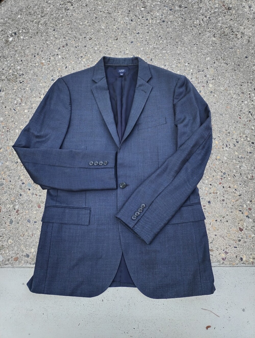 J. Crew ludlow  Men's Charcoal Gray Sport Coat staind are mentioned in pic,